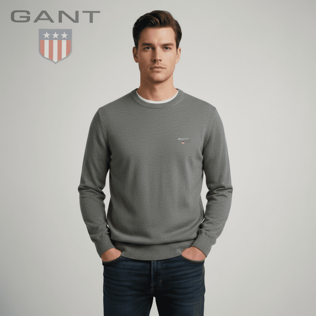 Gant Classic Cotton Crew Neck Jumper - Image 5