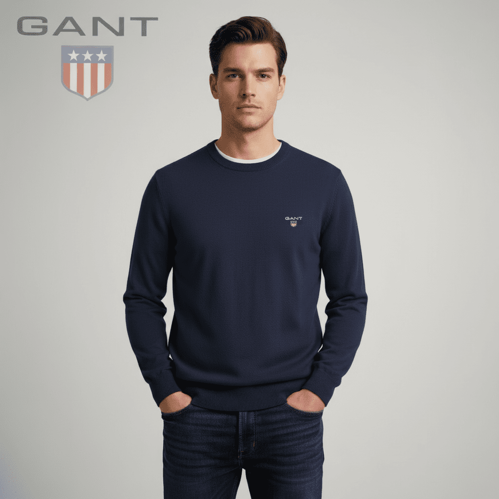 Gant Classic Cotton Crew Neck Jumper Gant